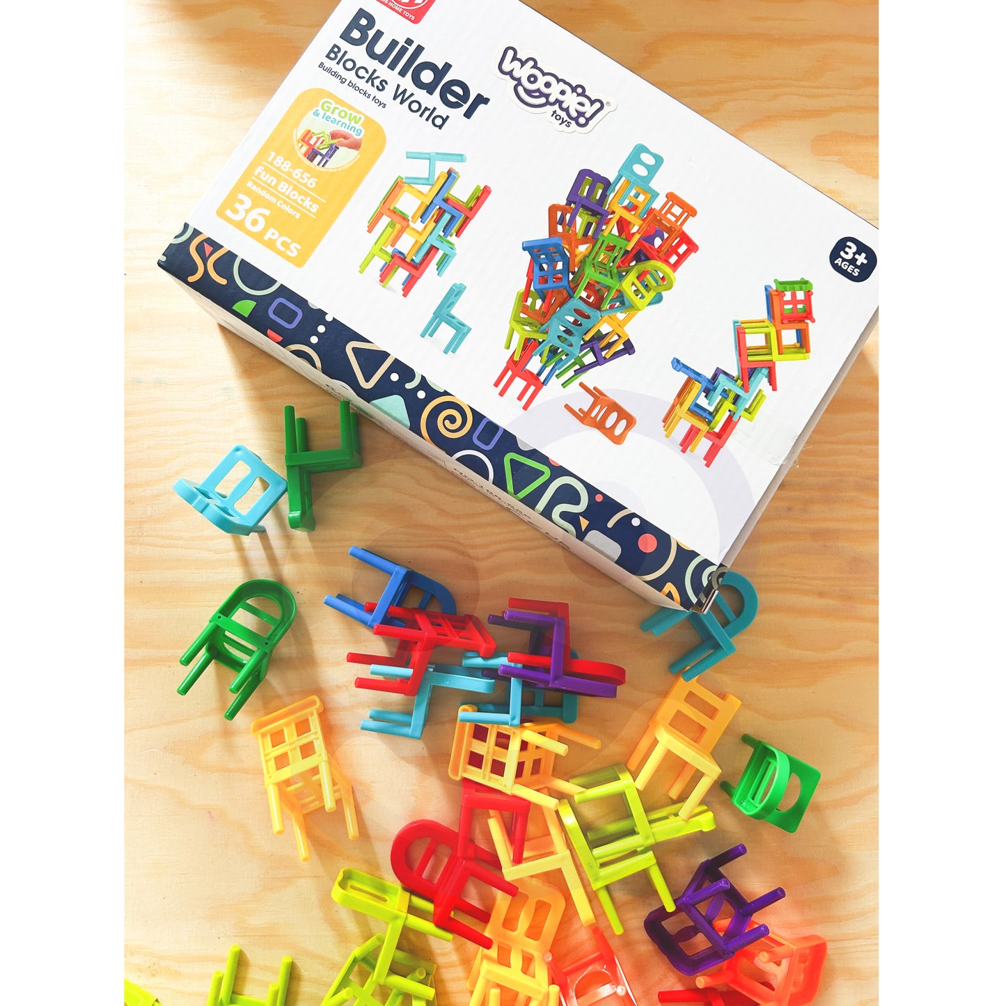 WOOPIE Balansavimo vikrumo žaidimas – kėdutės, 36 detalės – vaizdas 5