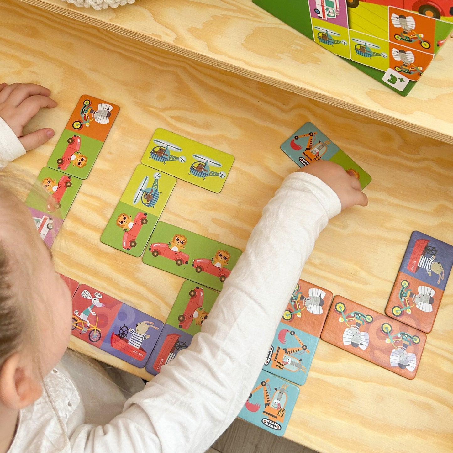 WOOPIE edukacinis žaidimas „Gyvūnų transportas“: Dėlionė / Domino (Montessori) – vaizdas 5