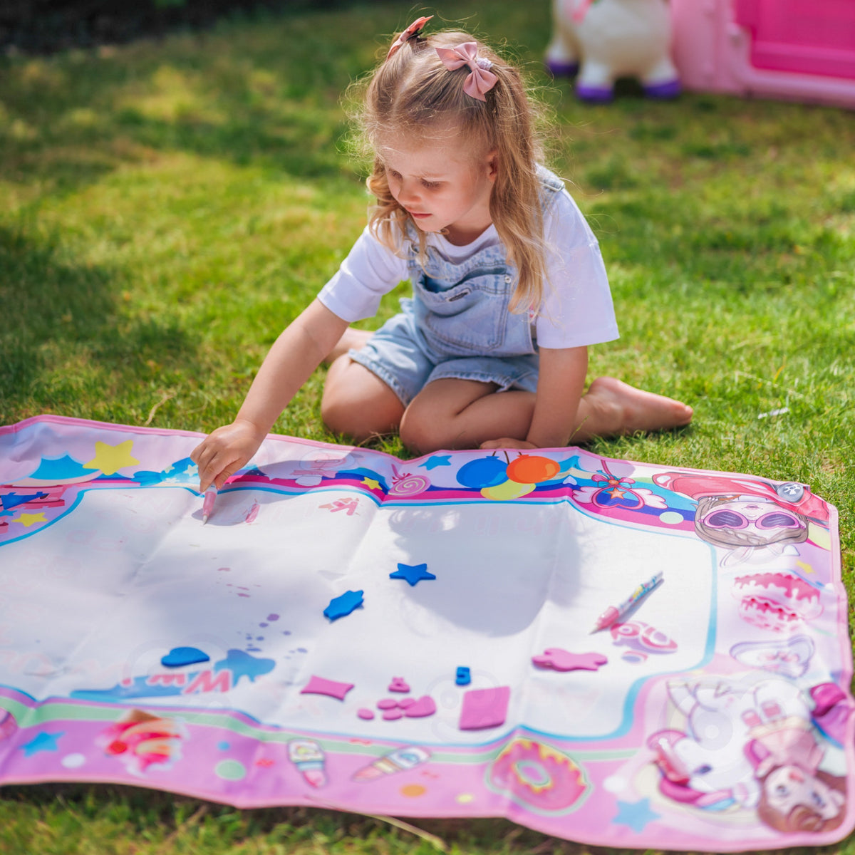 WOOPIE Vandeninis Piešimo Kilimėlis 2in1 XXL 100x70cm su UV Švytėjimu