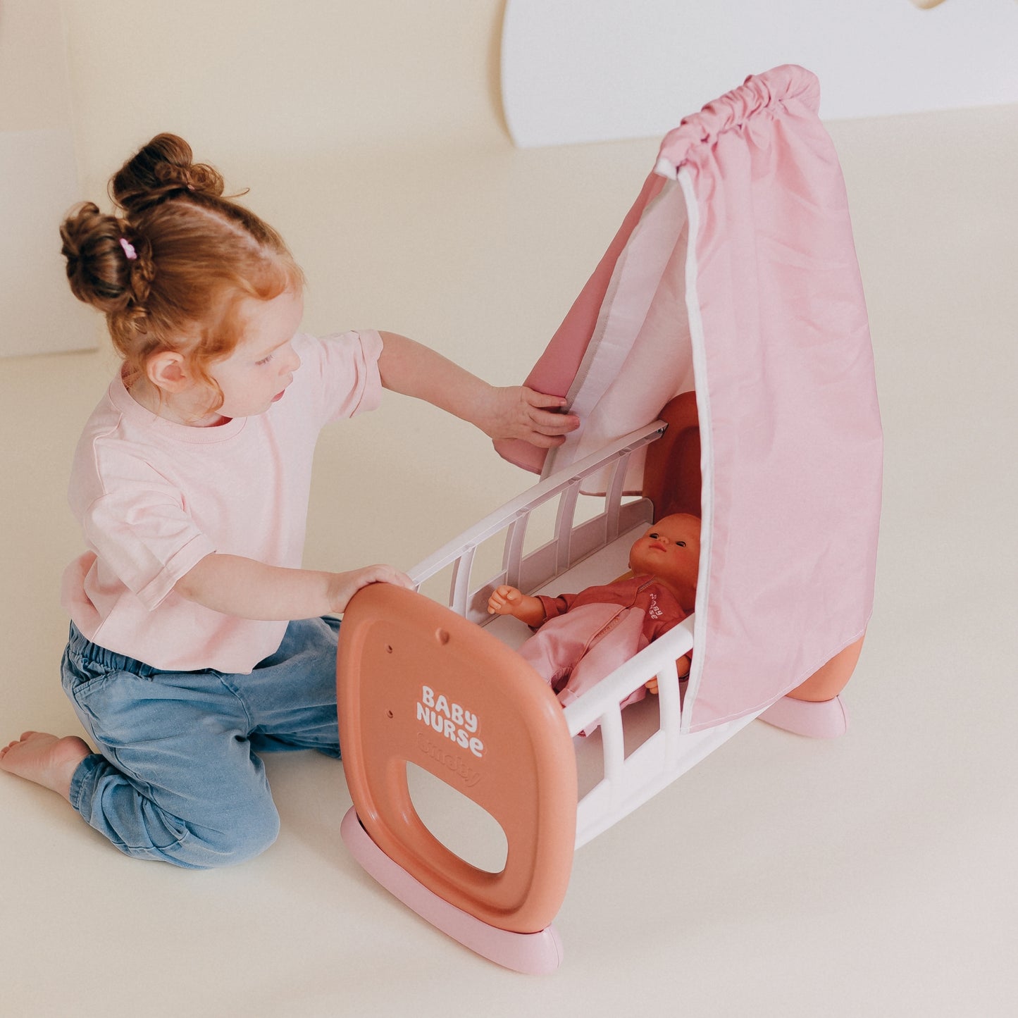 Smoby Baby Nurse Lopšys su baldakimu – vaizdas 5