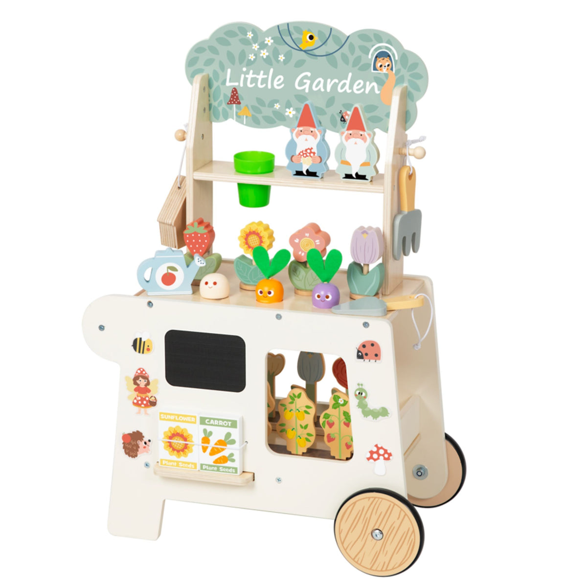 TOOKY TOY Montessori medinis sodo vežimėlis su priedais, 57 d.