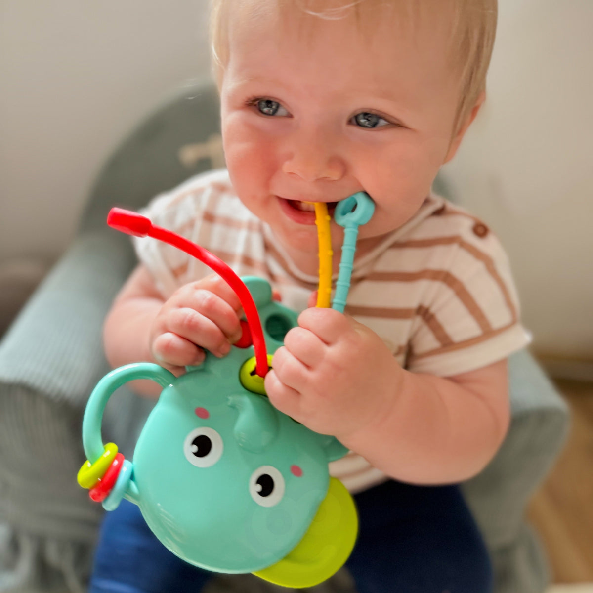 Montessori drambliukas 4-in-1 kramtukas kūdikiams Woopie