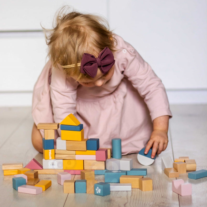 Medinių kaladėlių rinkinys, 60 vnt, Viga PolarB – vaizdas 2