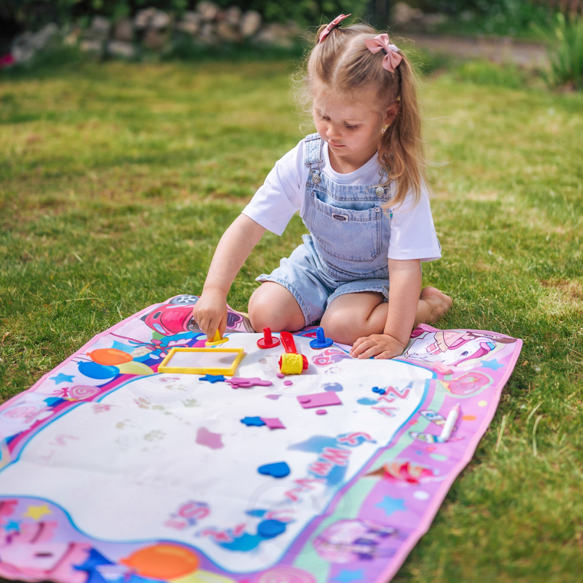 WOOPIE Vandeninis Piešimo Kilimėlis 2in1 XXL 100x70cm su UV Švytėjimu