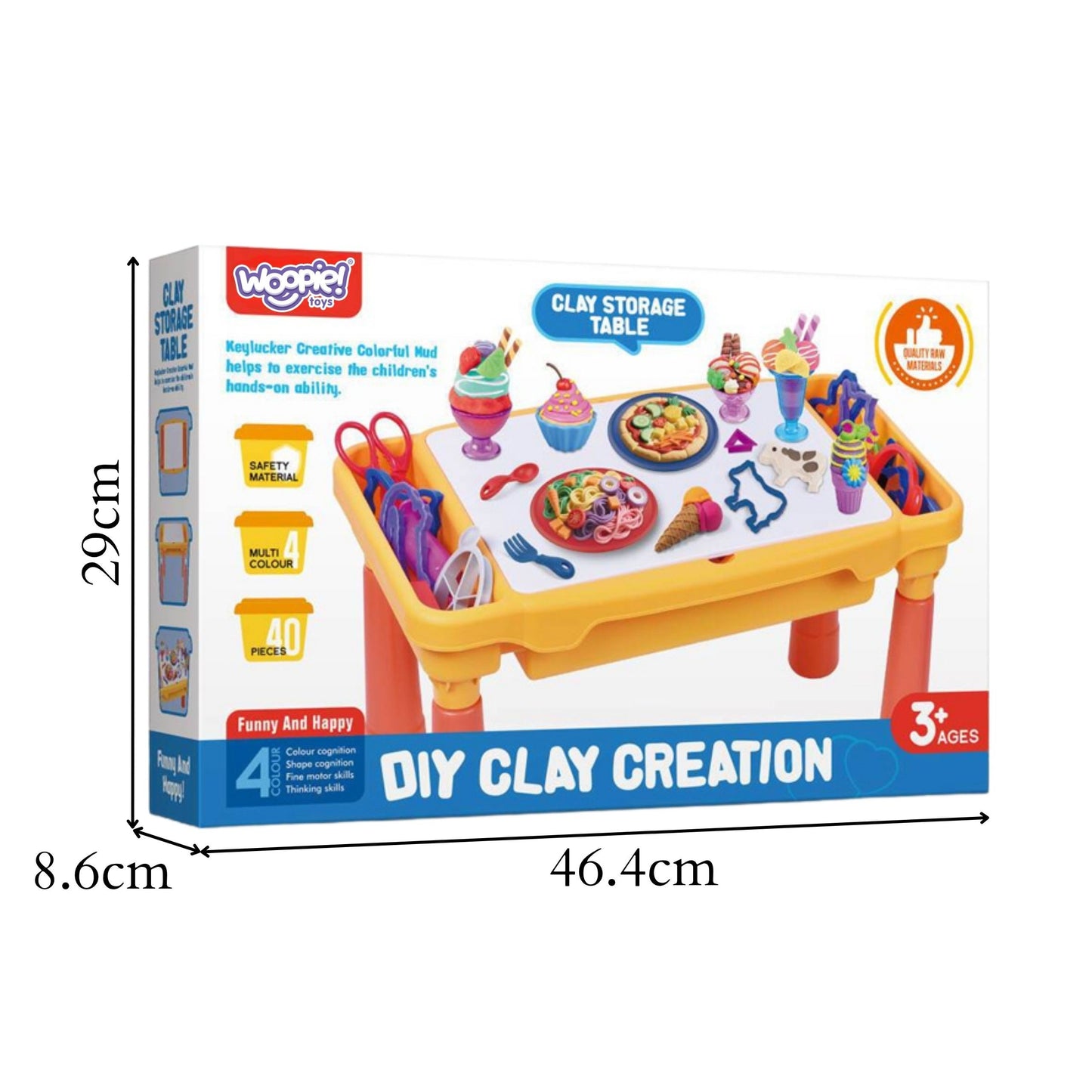 WOOPIE Plastilino Staliukas su Laikymo Vieta 40 dalių rinkinys