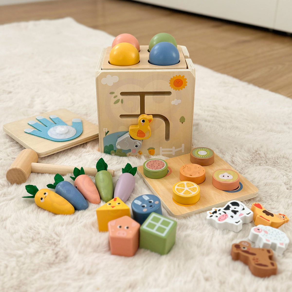 TOOKY TOY Medinis Edukacinis Kubas 5-in-1 su Priedais