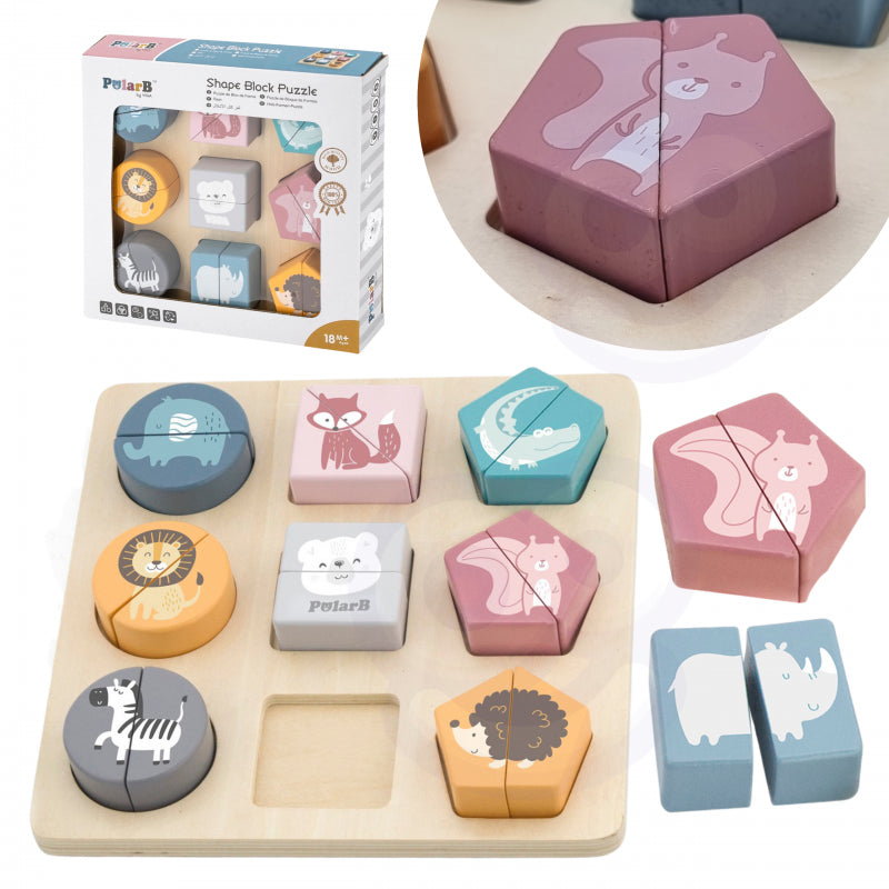 Viga medinės dėlionės kaladėlės - Gyvūnai - PolarB