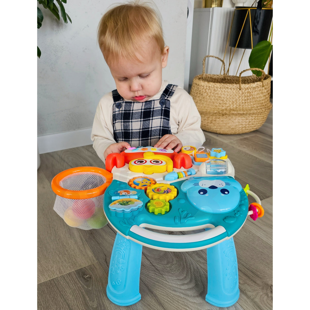 WOOPIE BABY Vaikštynė 4in1 su Interaktyviu Pažintiniu Skydeliu