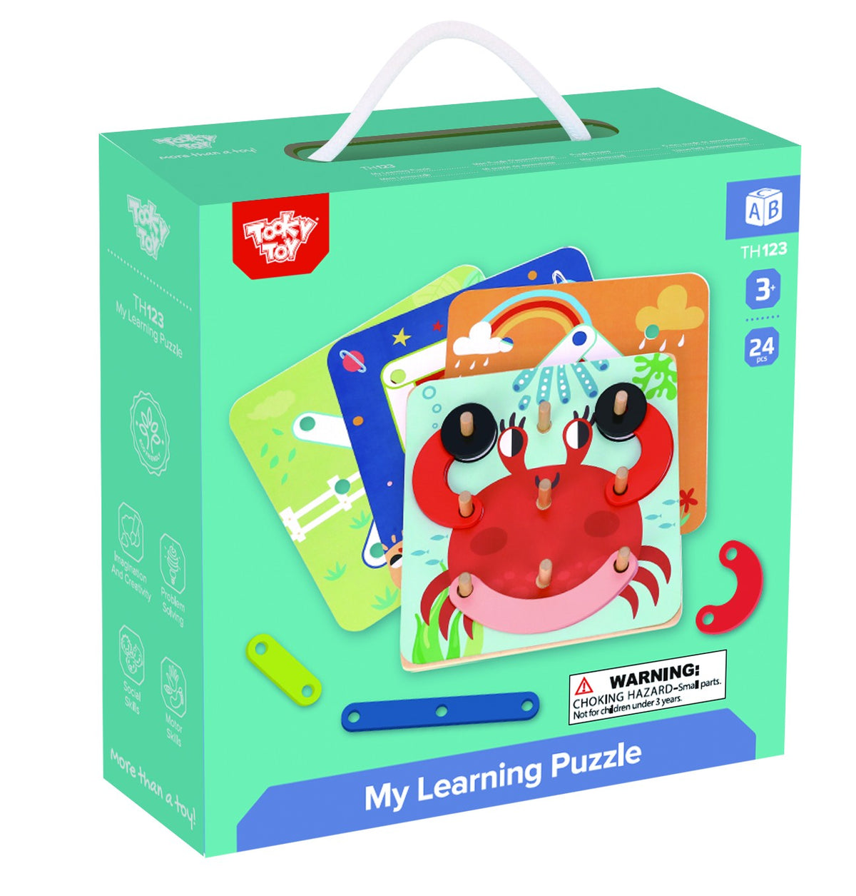 TOOKY TOY Medinė Mozaika su Karoliukais Gyvūnų Raštai 30 el.
