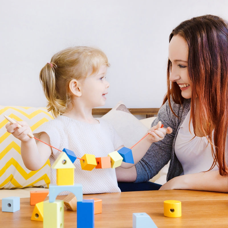 CLASSIC WORLD medinės kaladėlės geometrinių figūrų, 21 vnt – vaizdas 3