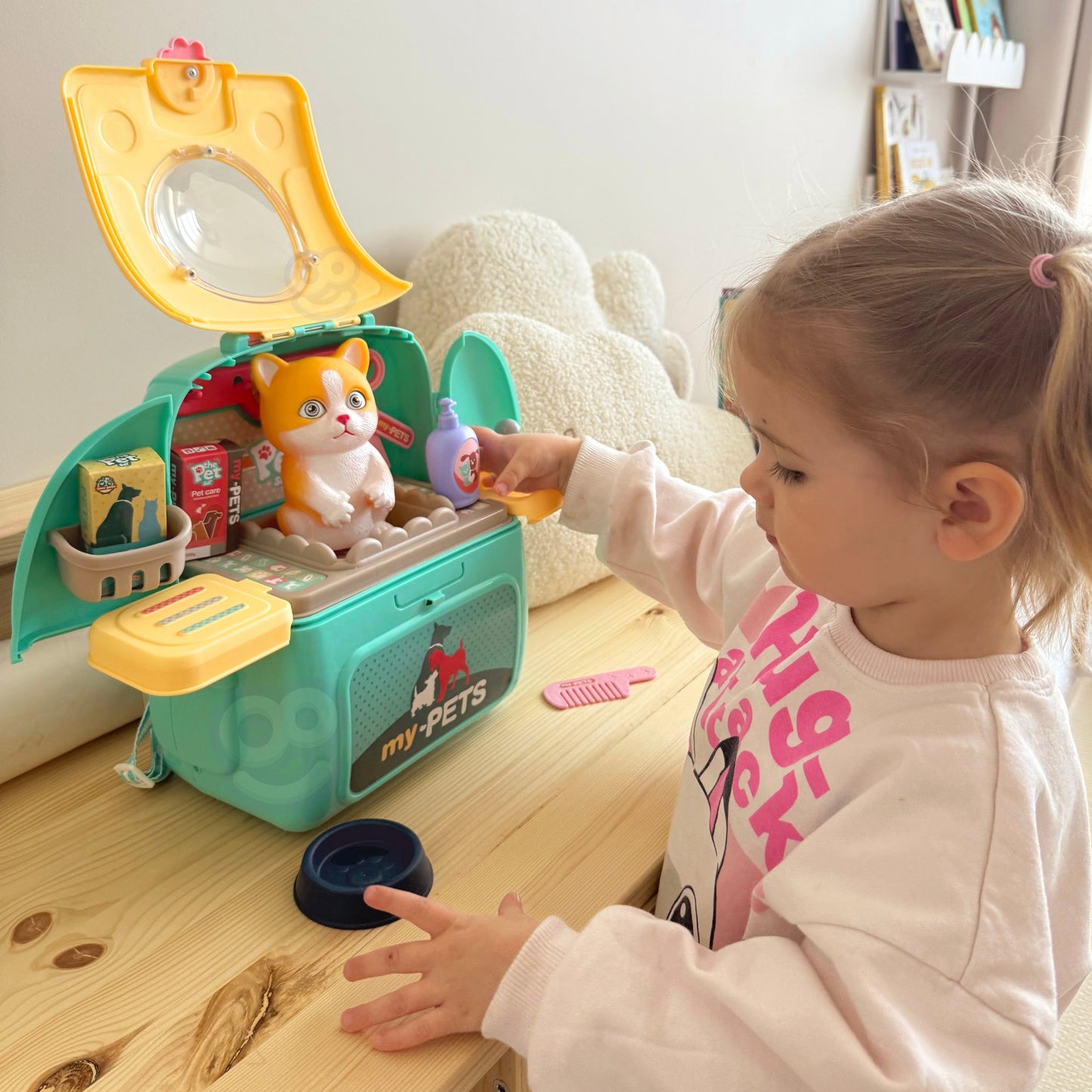 WOOPIE Kačiukas Nešiojamas Grožio Salonas 2in1 Kuprinėje (transportavimo dėžė) – vaizdas 6