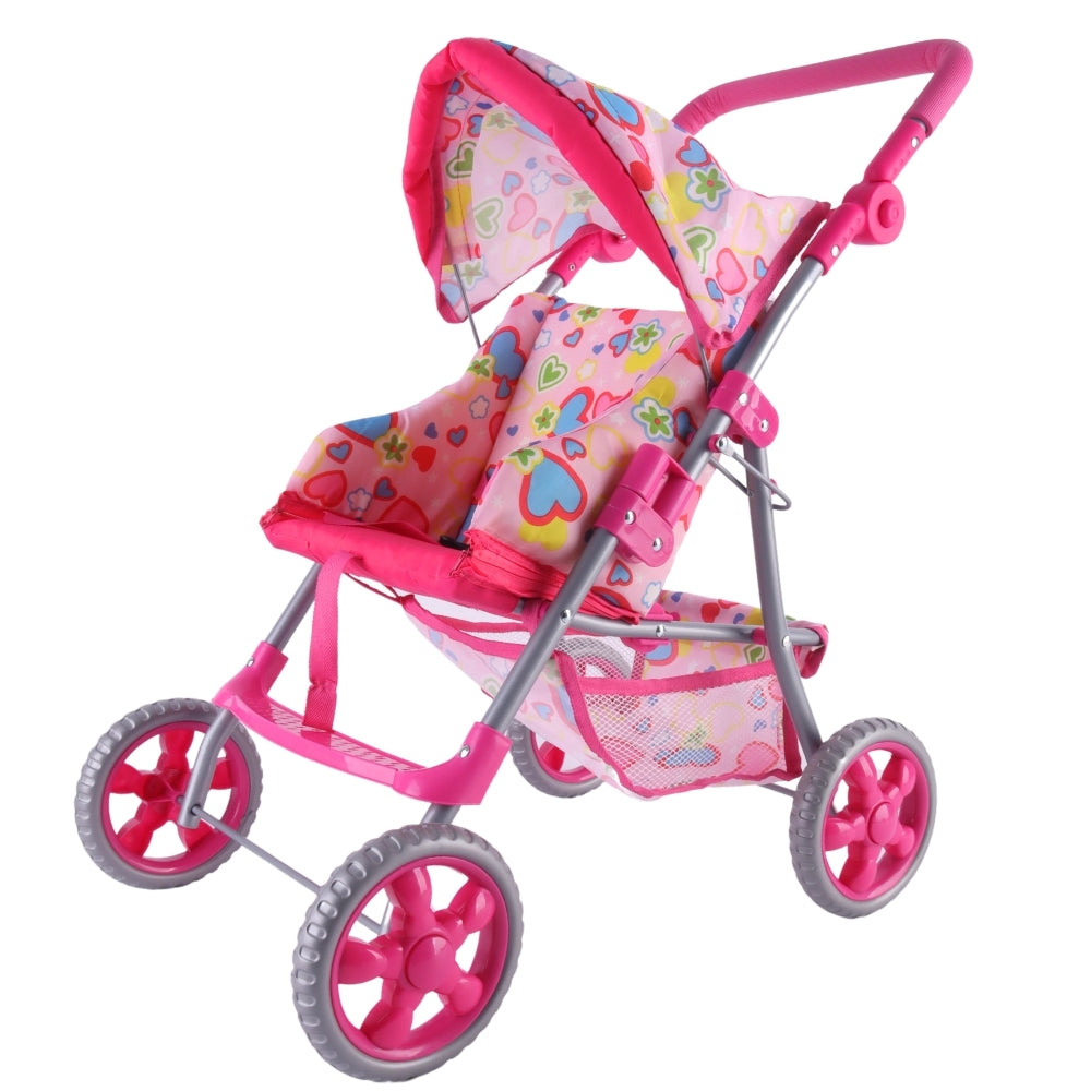 WOOPIE ROYAL Lėlių vežimėlis-skėtukas su spalvotomis širdelėmis – pagrindinis vaizdas