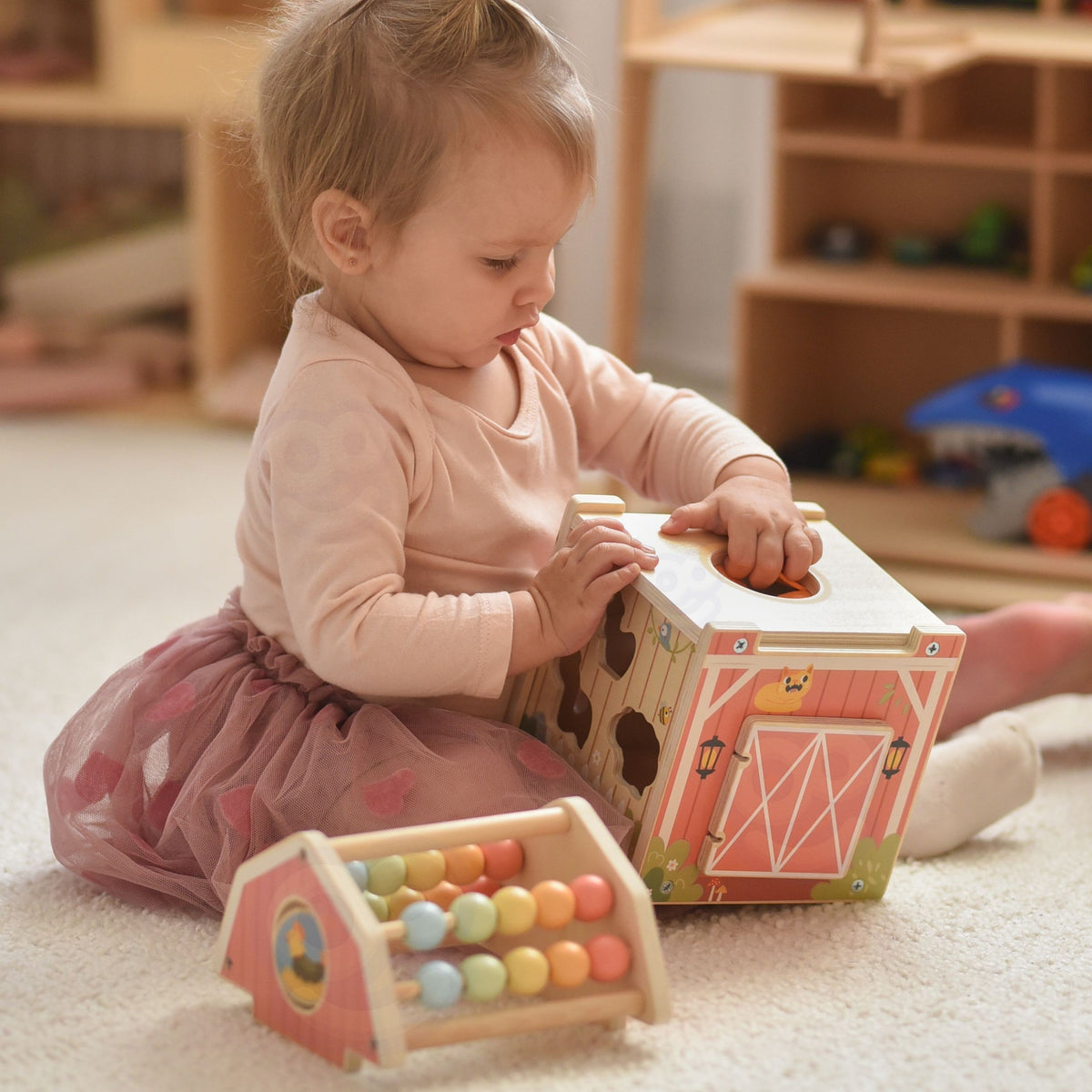 TOOKY TOY Medinė Ferma – Montessori Rūšiuoklis su Skaičiuokle