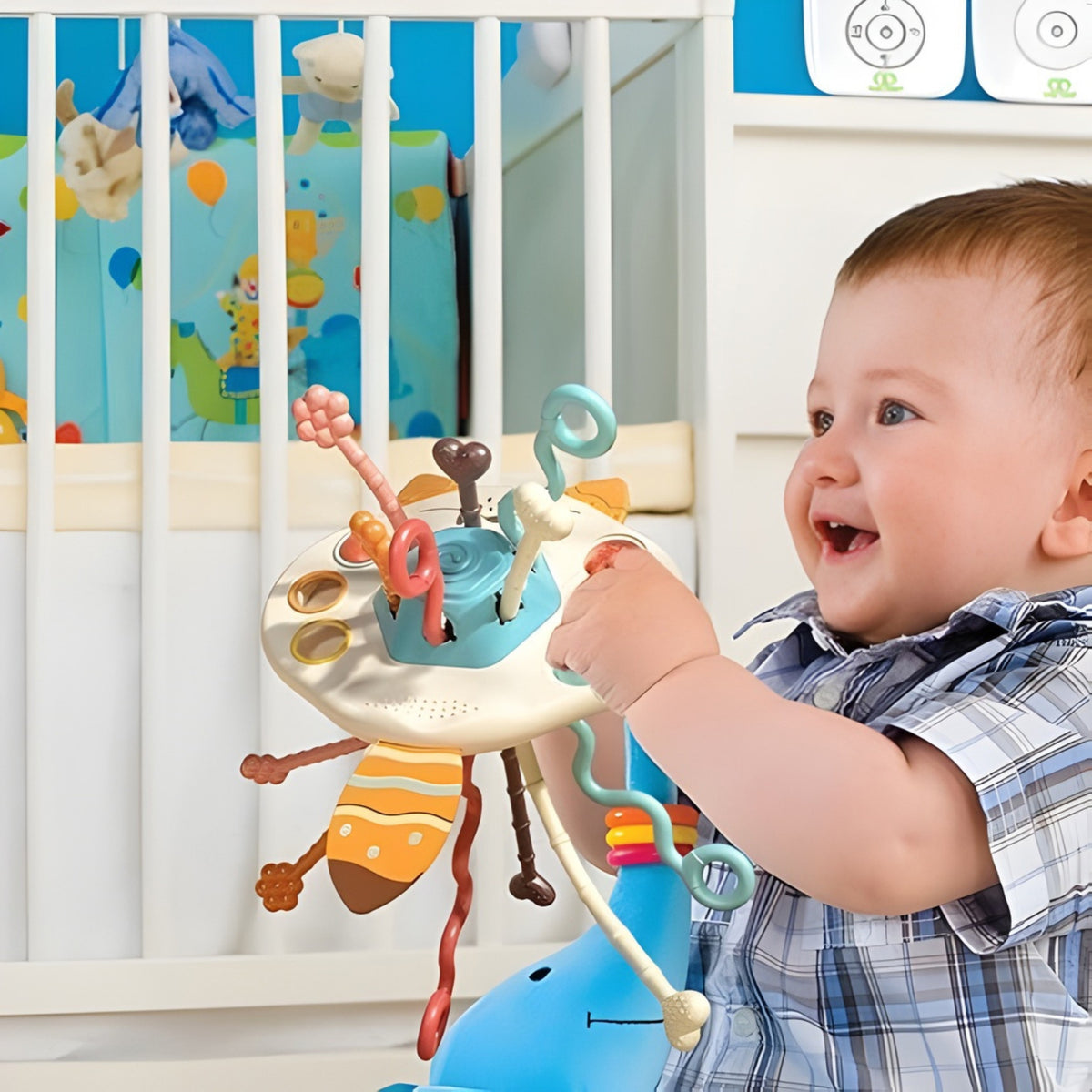 WOOPIE BABY Montessori Sensorinė Lapė – Kramtukas ir Barškutis