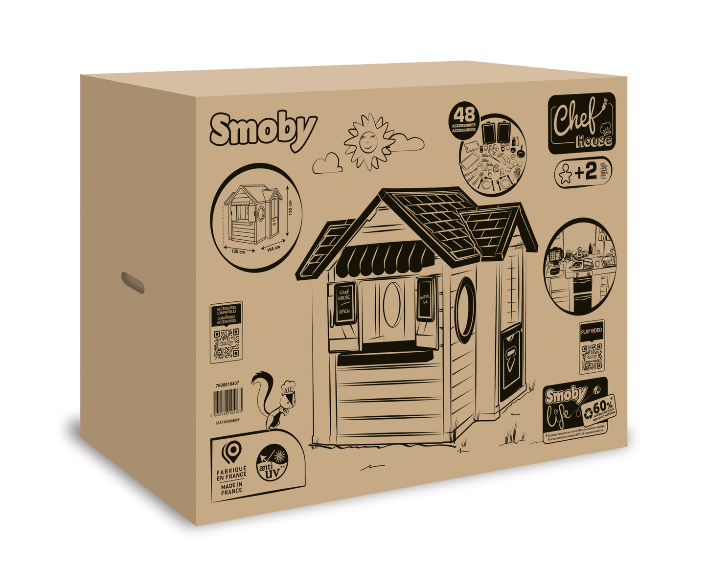 SMOBY Chef's Cottage Virėjo Namelis su Virtuvėle ir Priedais