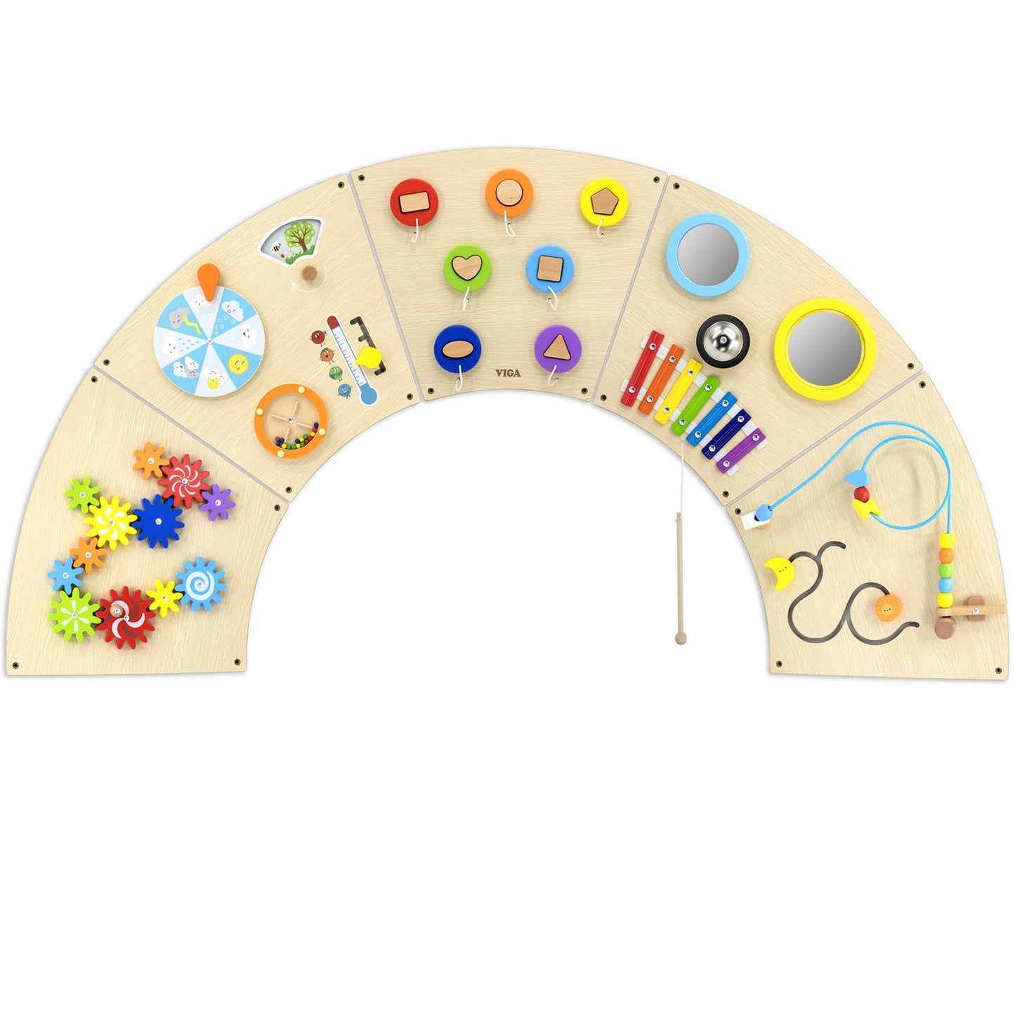 VIGA Montessori Arkos Formos Sieninė Lavinamoji Lenta Vaikams