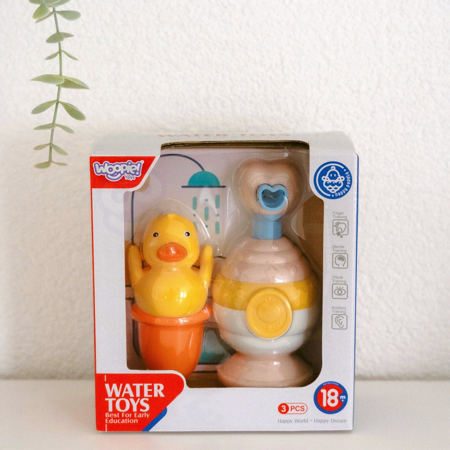 WOOPIE BABY žaislų rinkinys maudynėms: puodelis, antis ir muilo dozatorius – vaizdas 6