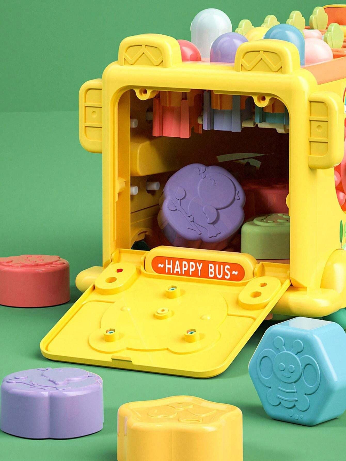 WOOPIE BABY Interaktyvus Montessori Autobusas 6in1 Plaktukas Cimbolai +18m