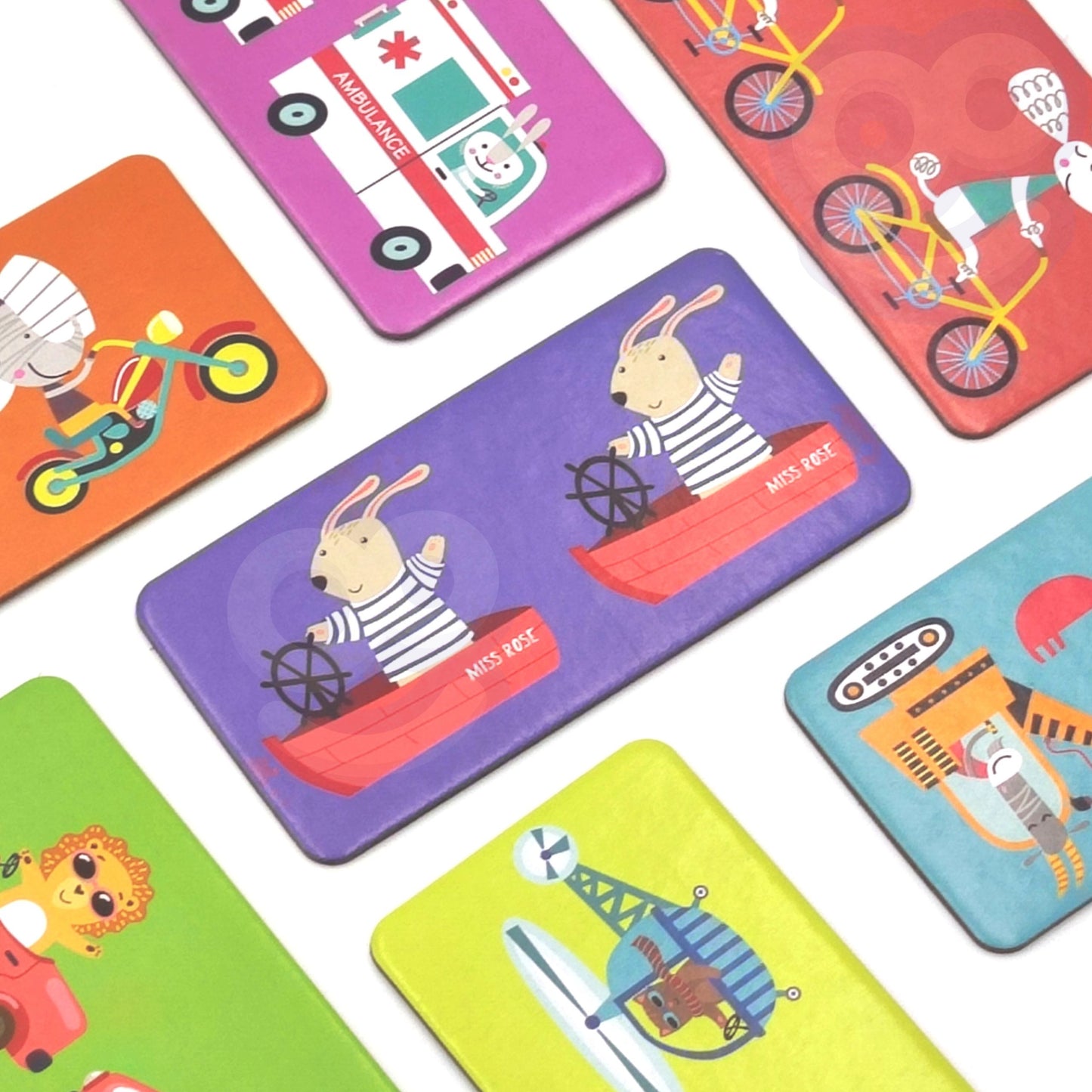 WOOPIE edukacinis žaidimas „Gyvūnų transportas“: Dėlionė / Domino (Montessori)