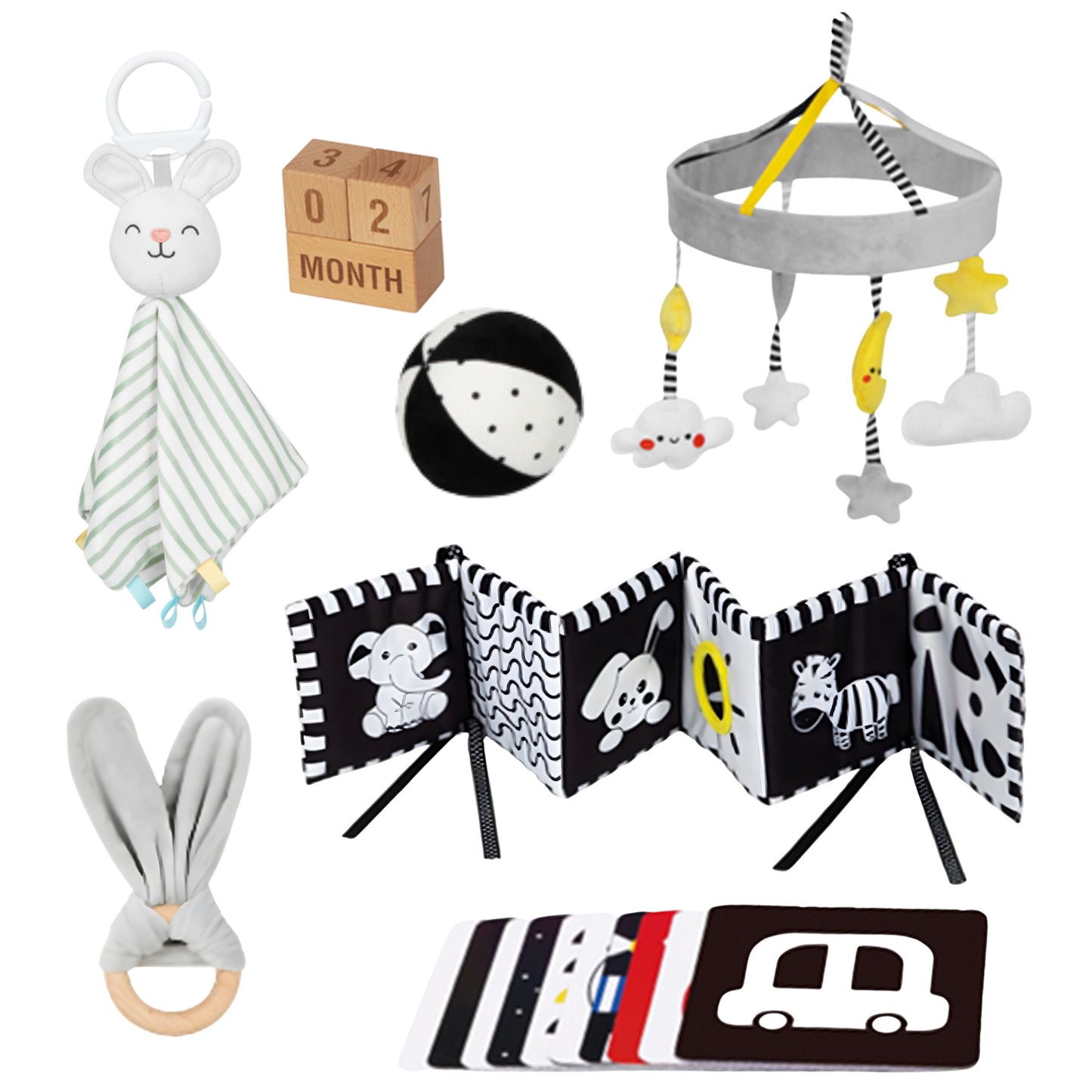 WOOPIE GREEN XXL Montessori edukacinis sensorinis rinkinys 7in1 (18 dalių, 0–2 mėn, FSC) – vaizdas 6