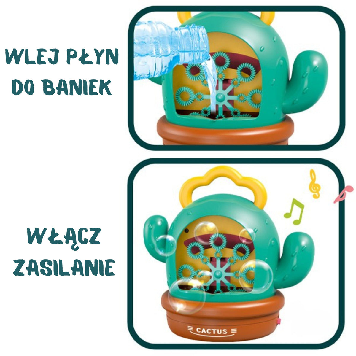 WOOPIE Kaktusas Muilo Burbulų Mašina su Muzika ir Šviesa
