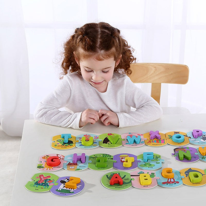 TOOKY TOY Medinė dėlionė Montessori, Abėcėlė