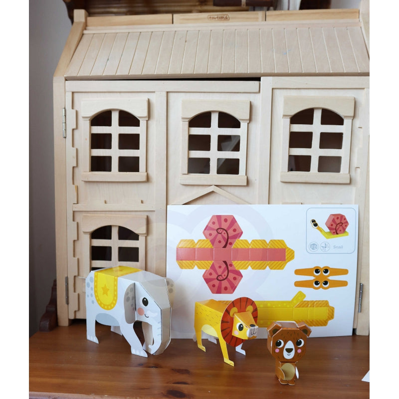 WOOPIE ART&FUN kūrybinis origami 3D rinkinys, 10 gyvūnų