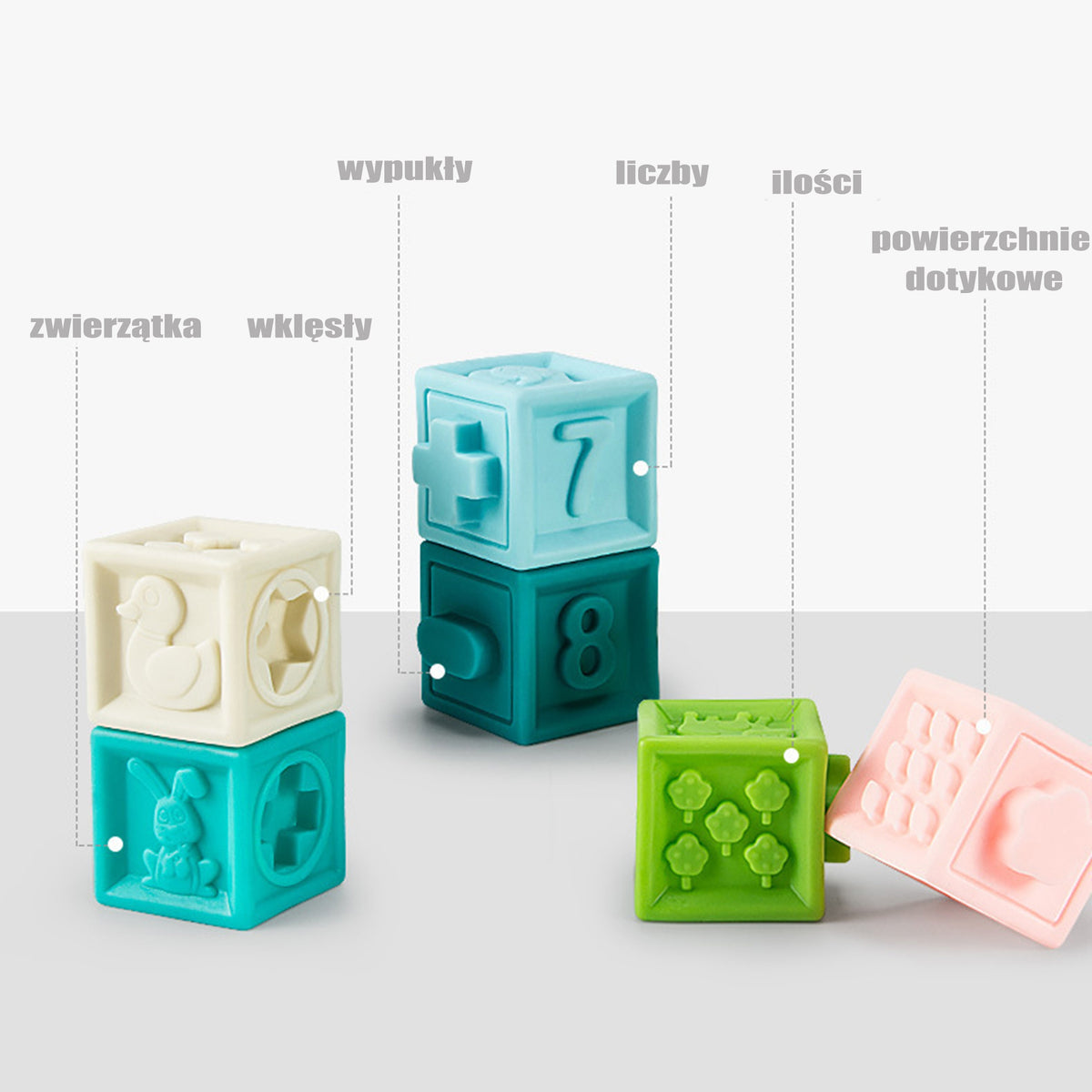 WOOPIE BABY Sensoriniai Kaladėlės Skaičiavimui su Garsu 20 vnt.