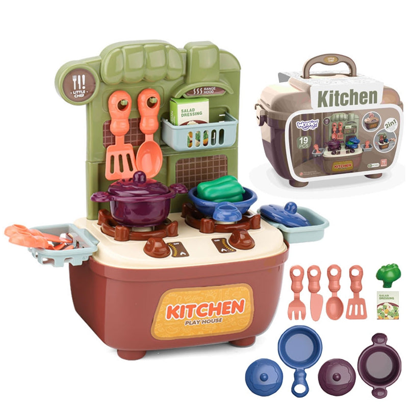 WOOPIE Little Chef komplektas 2in1 virtuvės lagaminas 19 vnt.