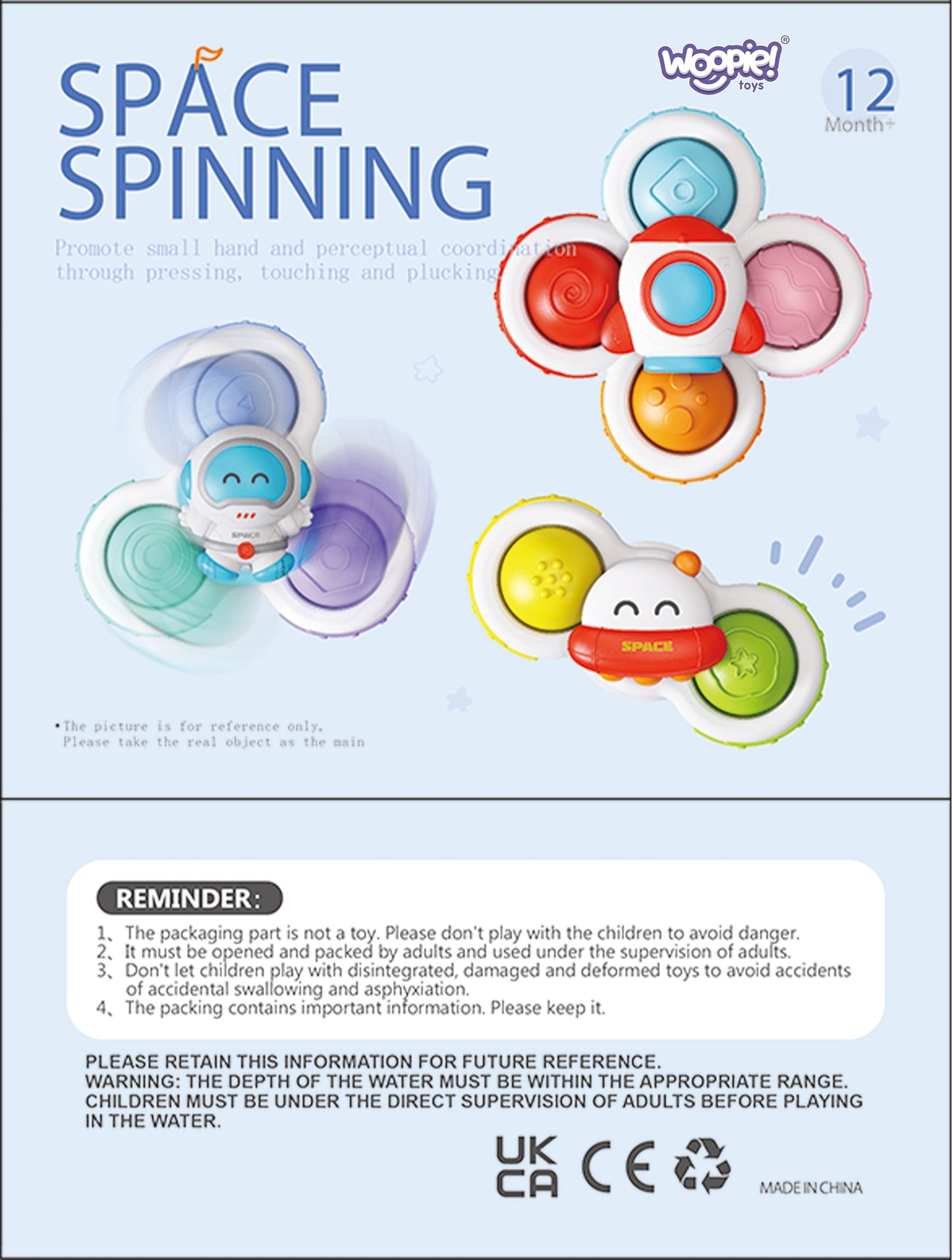 WOOPIE BABY Sensoriniai suktukai (spinneriai) „Raketa, Ateivis, NSO“, 3 vnt – vaizdas 4
