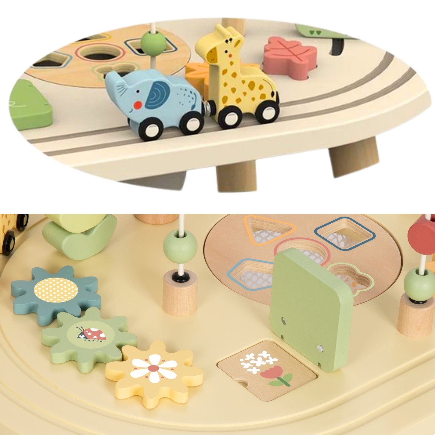 TOOKY TOY Medinis veiklos staliukas „Safari“ su papildomais žaidimais – vaizdas 9
