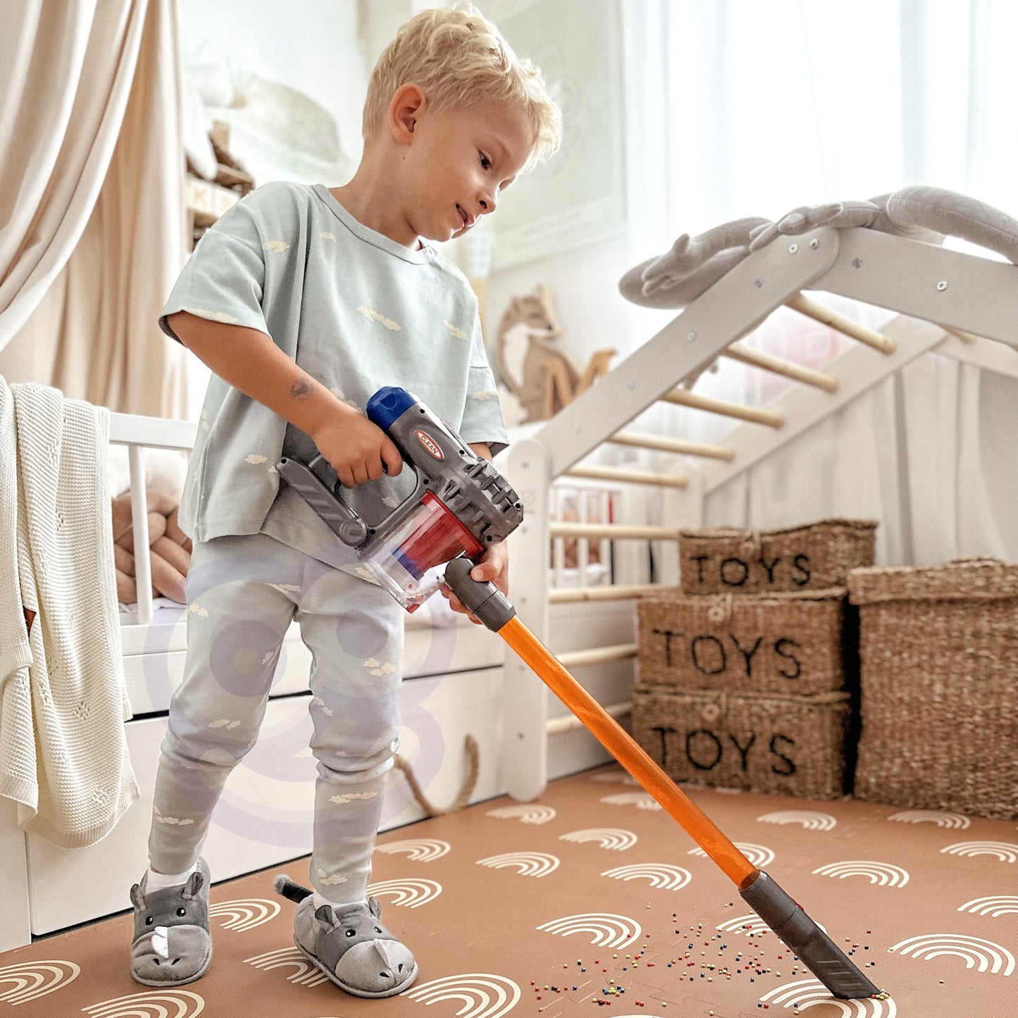 WOOPIE 3-in-1 Interaktyvus Vaikiškas Dulkių Siurblys su Siurbimo Funkcija
