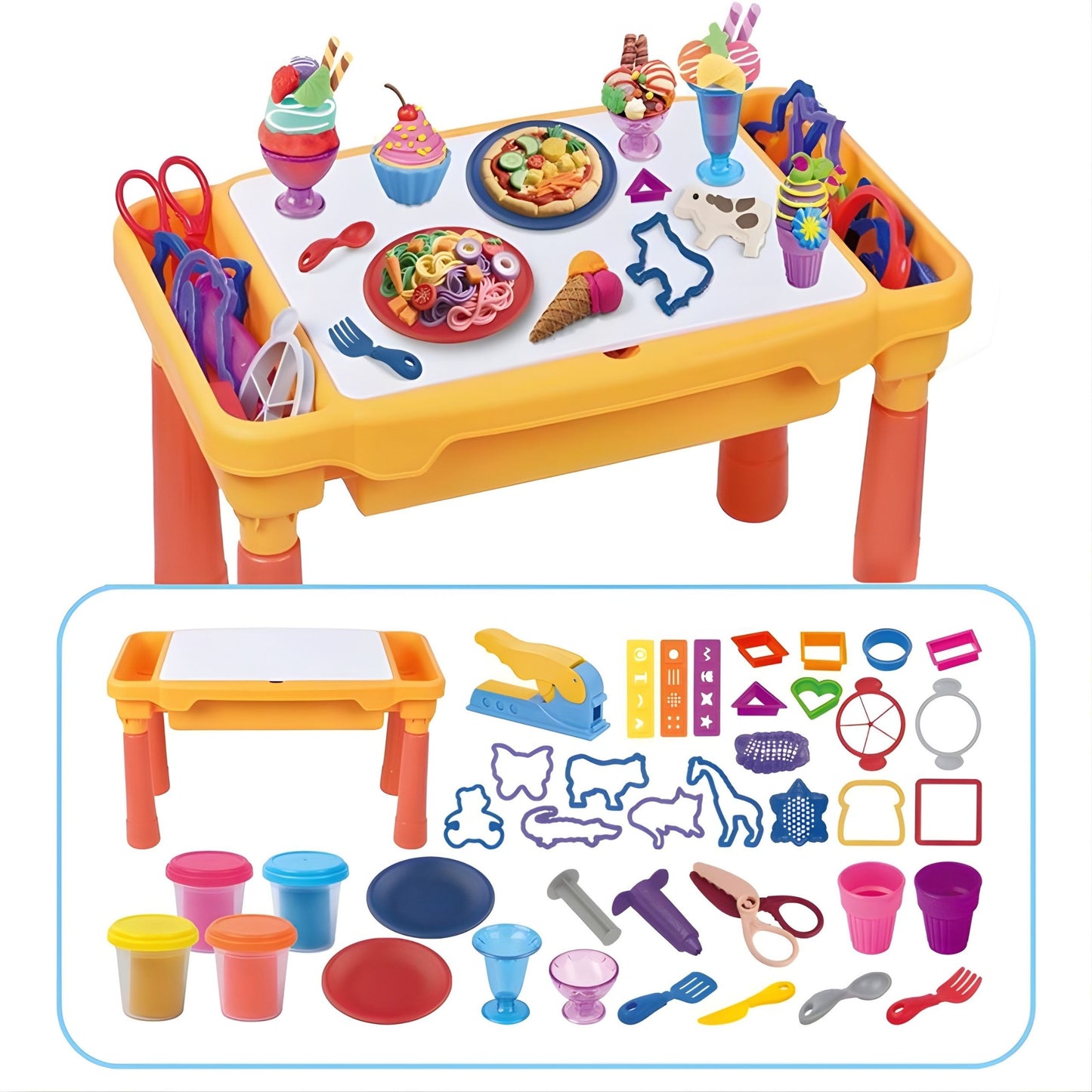 WOOPIE Plastilino Staliukas su Laikymo Vieta 40 dalių rinkinys