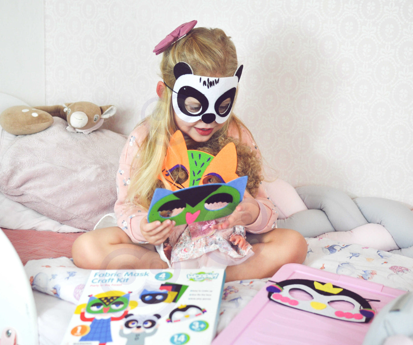 WOOPIE ART&FUN kūrybinis rinkinys – veltinio kaukės „Pasidaryk pats“, 4 vnt – vaizdas 4