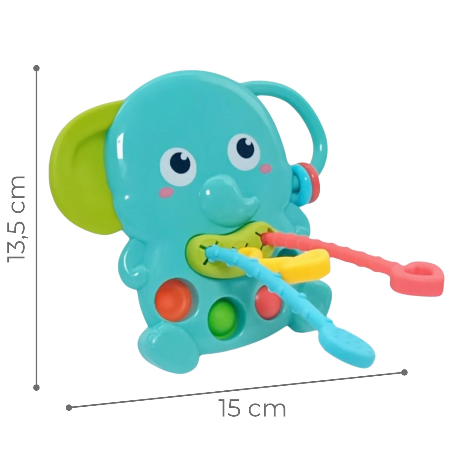 WOOPIE BABY Sensorinis kramtukas „Dramblys“ Montessori 4in1 – vaizdas 7