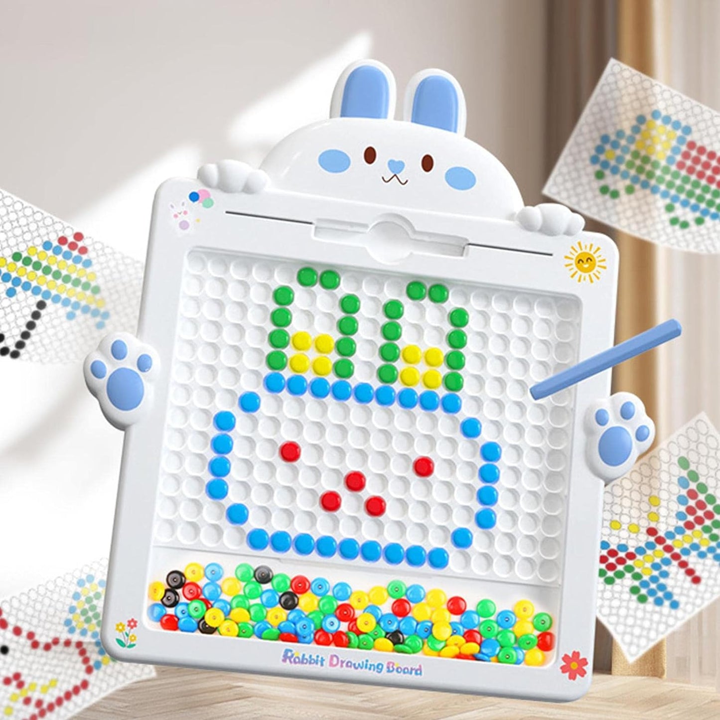 WOOPIE Montessori MagPad magnetinė piešimo lenta vaikams (Kiškis) – vaizdas 9