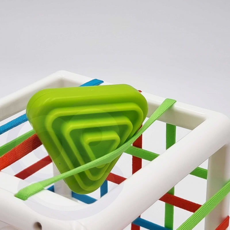 WOOPIE BABY Lankstus sensorinis kubelių rūšiuotojas Vaikams Spalvingos formos 11 vnt.