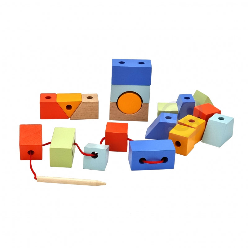 CLASSIC WORLD medinės kaladėlės geometrinių figūrų, 21 vnt – vaizdas 4