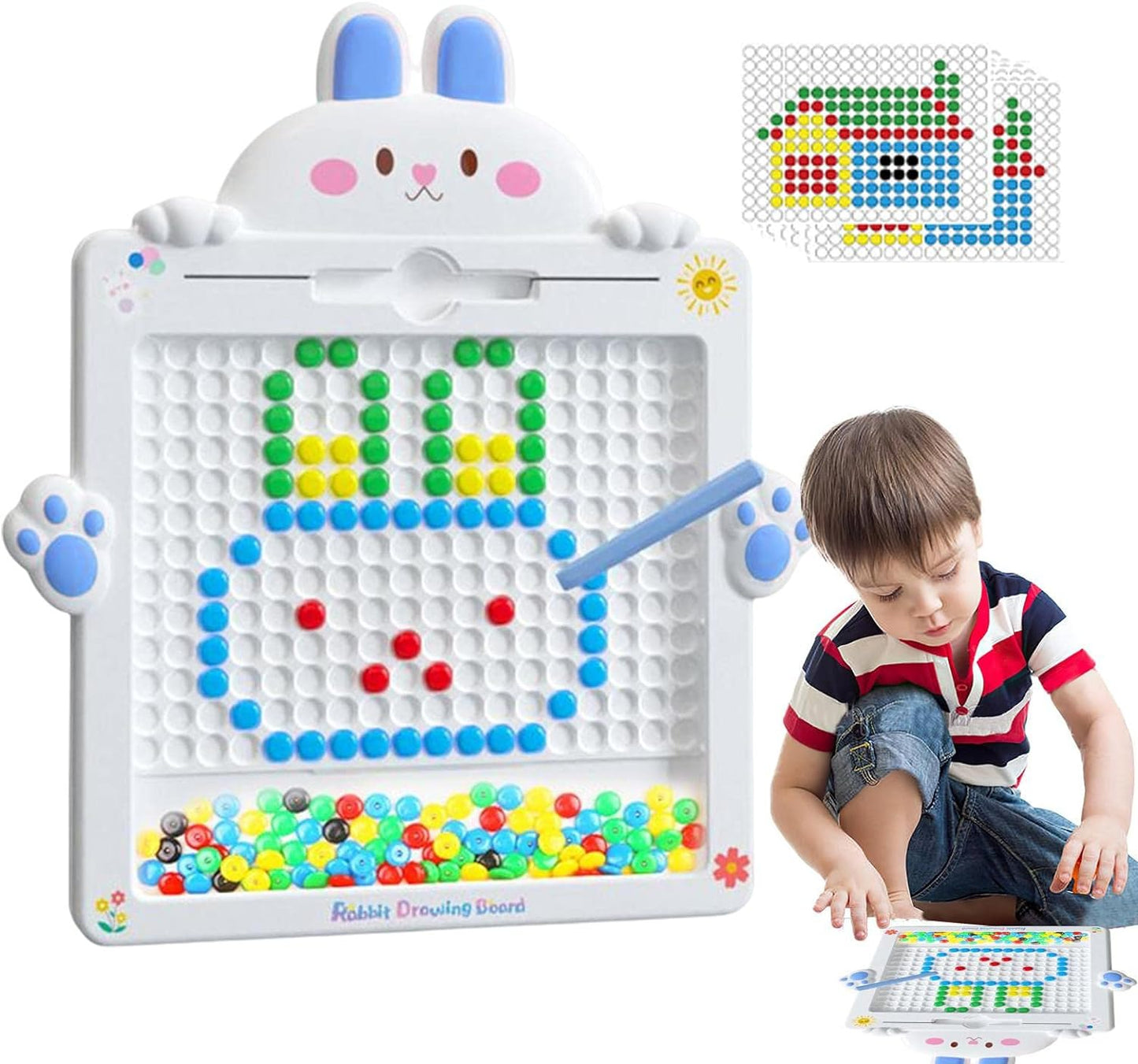 WOOPIE Montessori MagPad magnetinė piešimo lenta vaikams (Kiškis) – pagrindinis vaizdas