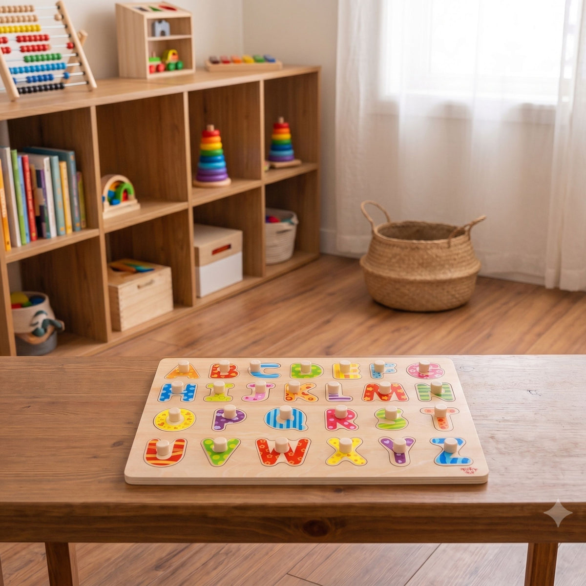 TOOKY TOY Montessori raidžių dėlionė su rankenėlėmis, 27 dalys