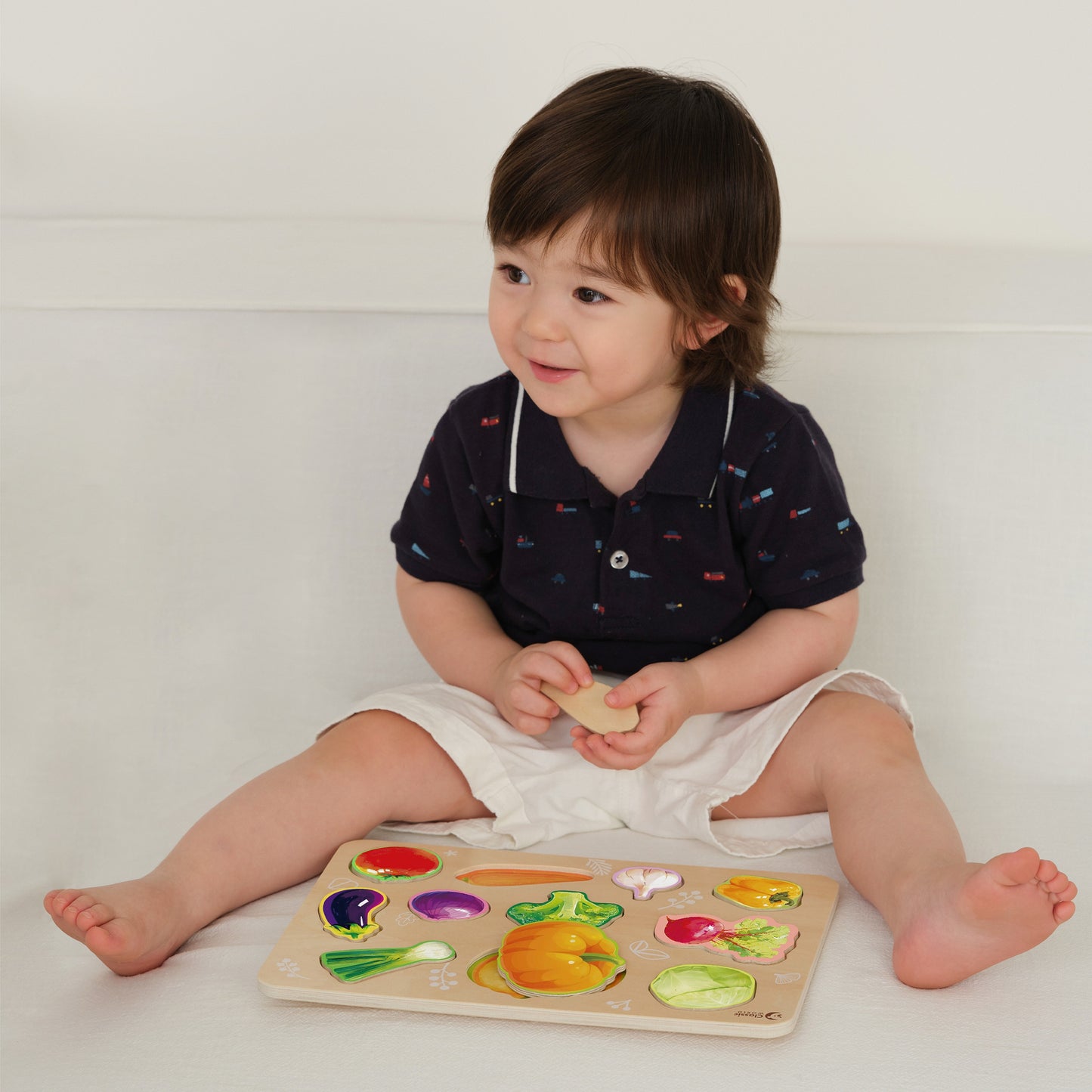 CLASSIC WORLD Medinė Montessori Daržovių Dėlionė vaikams