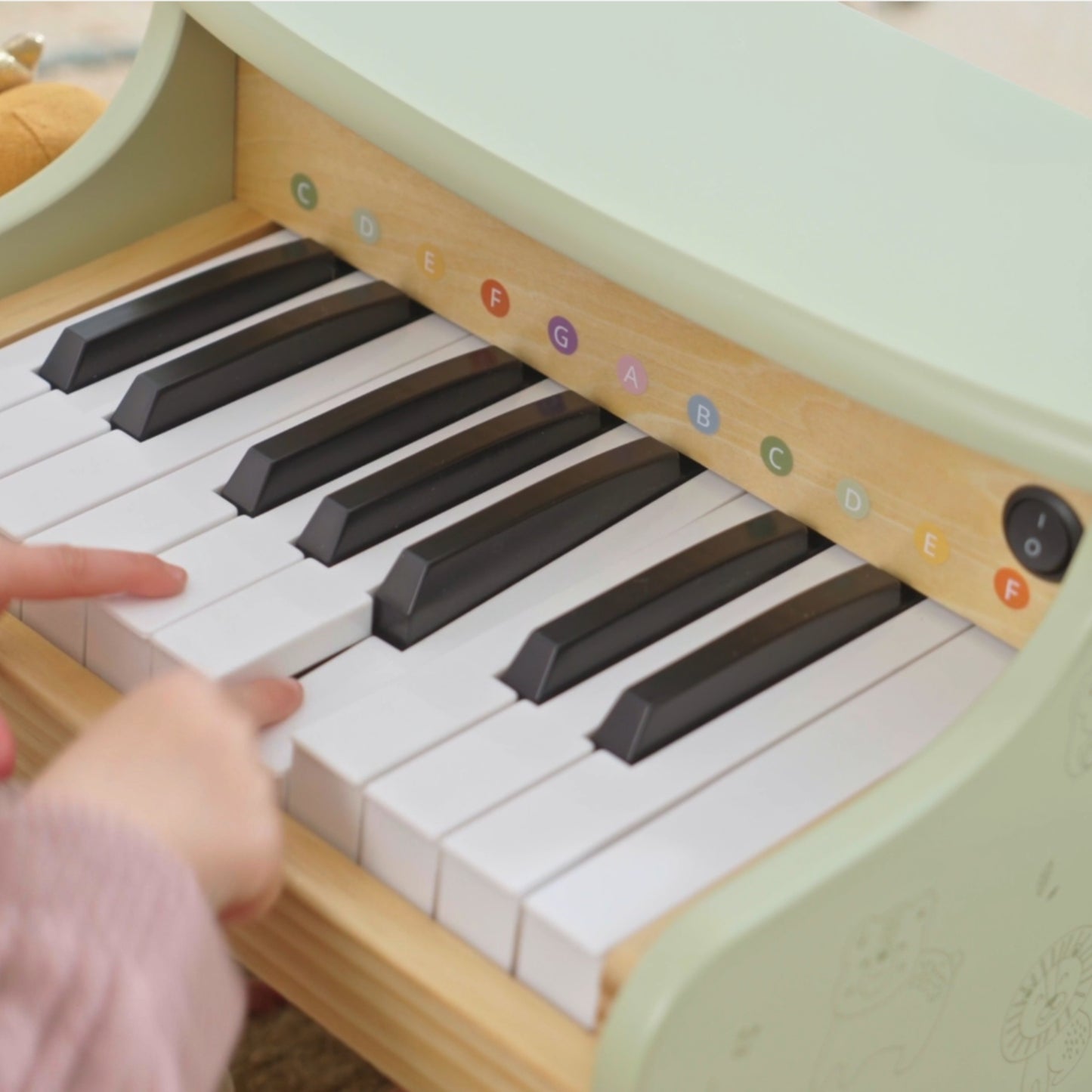 Viga Žalias Medinis Pianinas Mokymasis Groti – Vaikams nuo 3 m.