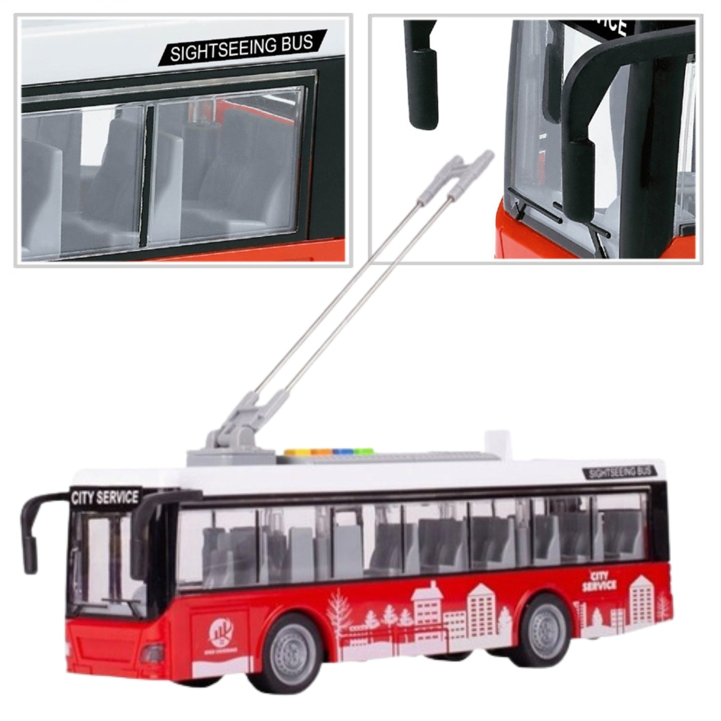 WOOPIE Interaktyvusis Elektrinis Troleibusas Autobusas 1:16 - vaizdas 3