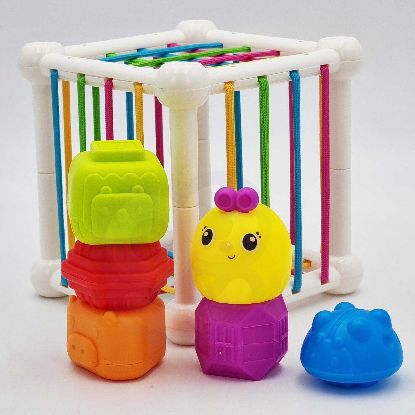 WOOPIE BABY Jutiminis Rūšiuoklis Kubas su Barškučiais Gyvūnai 7 vnt.