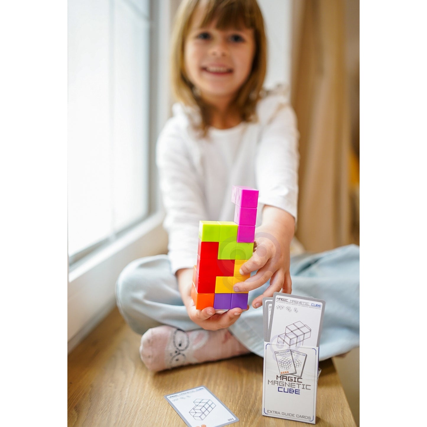WOOPIE Tetris 3D Kubų Dėlionė su Kortelių Rinkiniu 54 vnt.