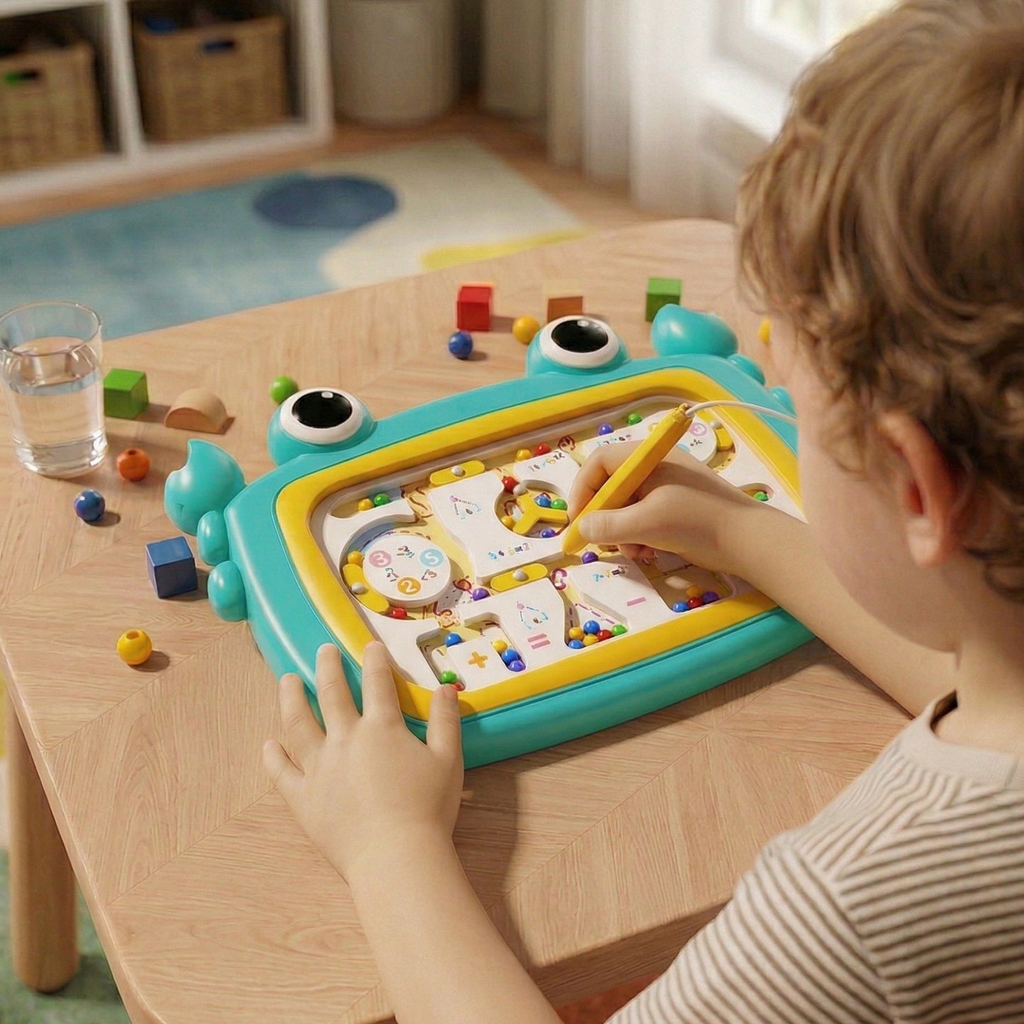 WOOPIE Montessori Magnetinė Lenta Krabas Labirintas Turkio Spalvos