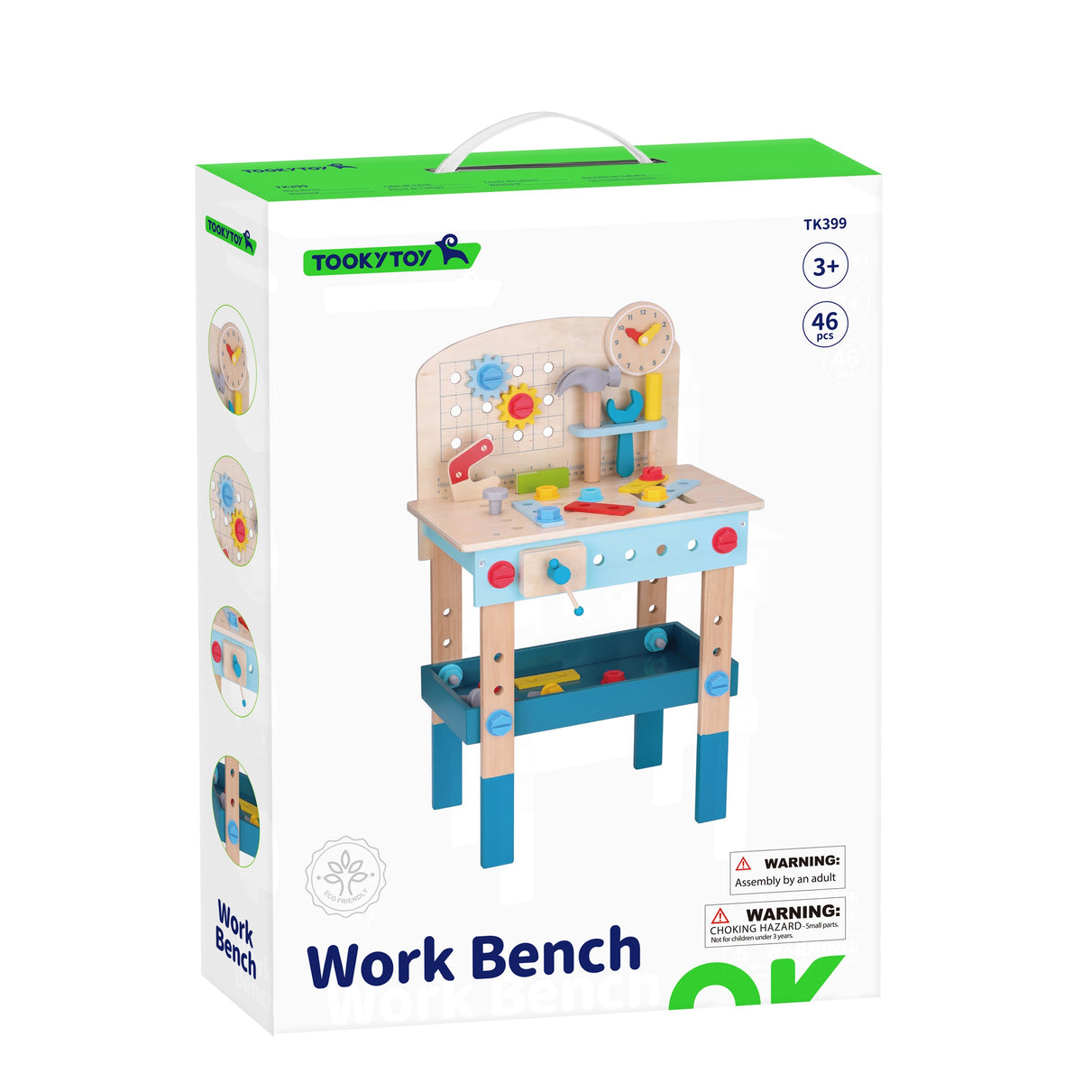 TOOKY TOY Medinis DIY Dirbtuvių Stalas Vaikams 48 Detalės