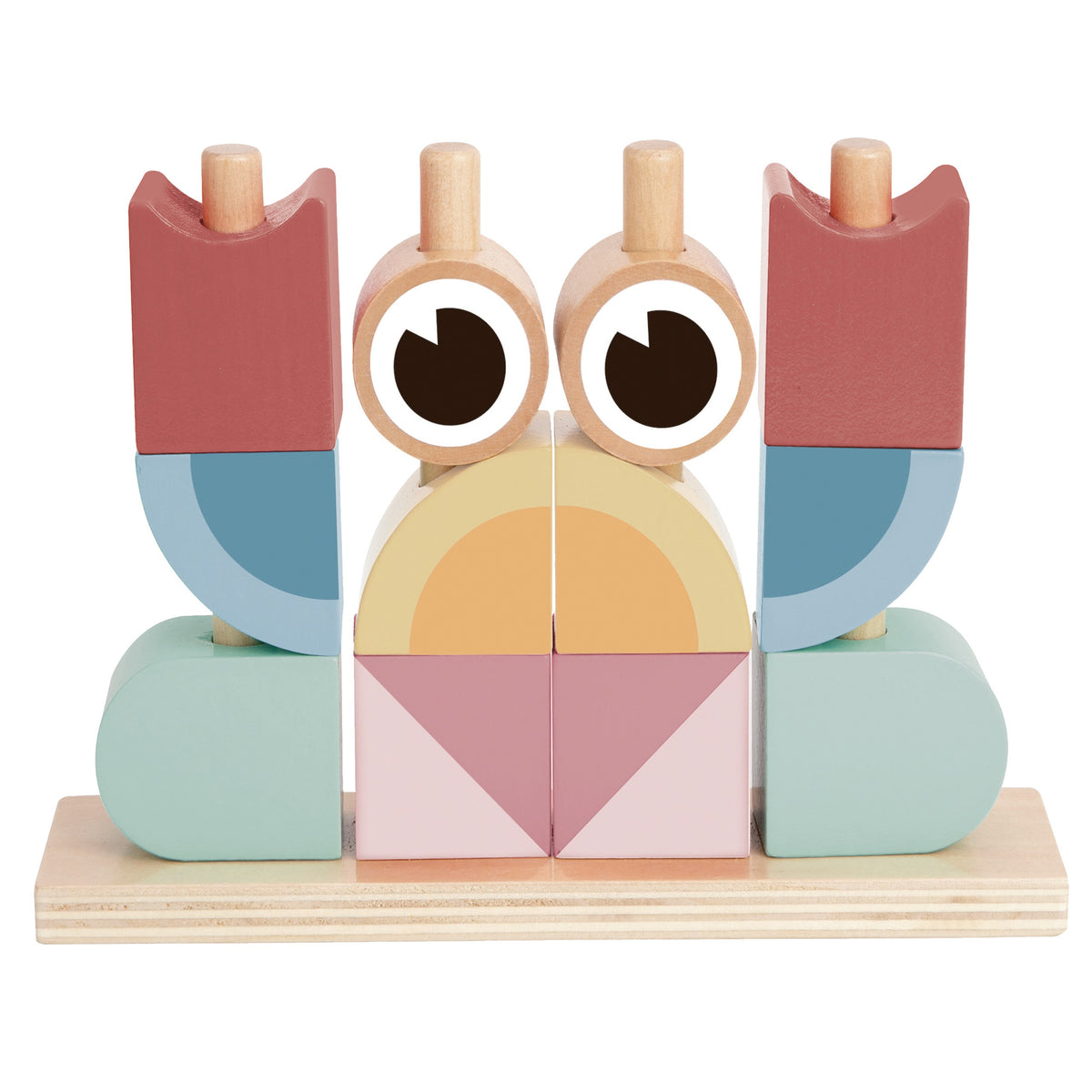 TOOKY TOY Medinė dėlionė Krabas su spalvotais kaladėlėmis