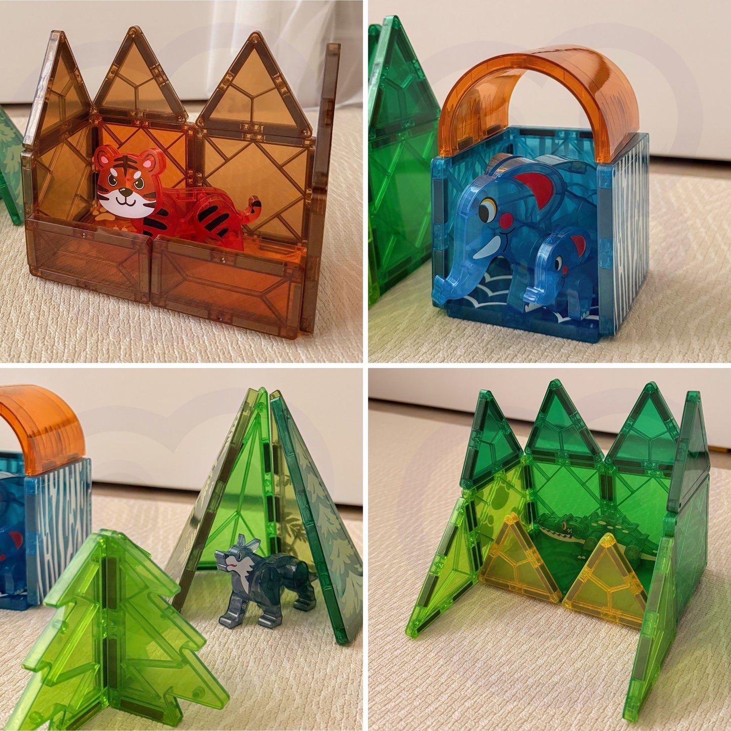 WOOPIE Magnetiniai 3D Blokeliai Džiunglių Gyvūnai 45 vnt.