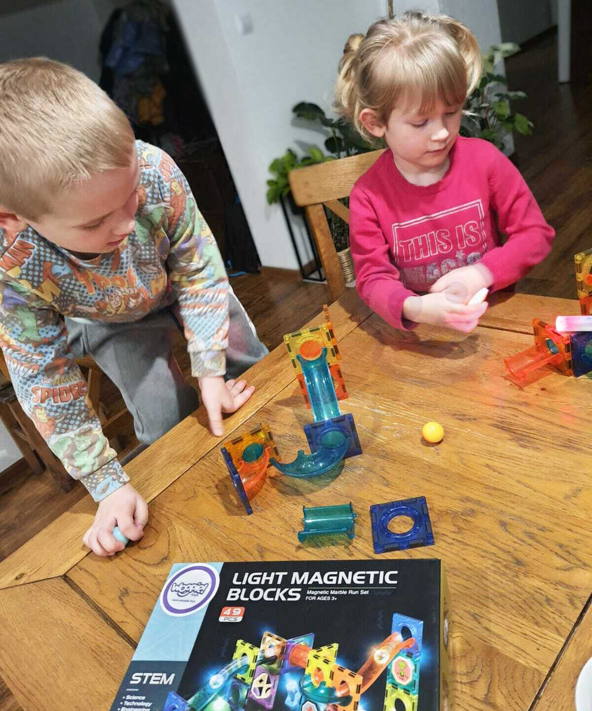 WOOPIE Magnetiniai kamuoliukų trasos blokeliai, šviečiantis kulodromas – vaizdas 4
